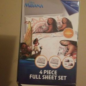 Girls Moana full size sheet set unopened box